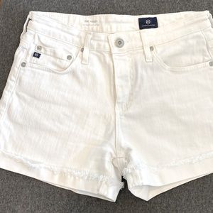 The Hailey ex-boyfriend roll up white jean shorts.